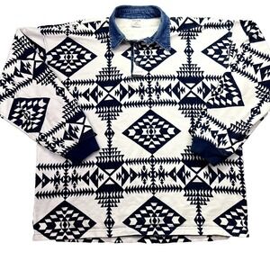 Vintage Structure ActiveWear Sweater Aztec Men's Sz XL USA Made 90s Y2K Boho